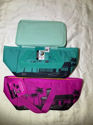 NWT TRADER JOE S SUMMER 2024 MINI INSULATED BAG SET MAGENTA and TEAL
