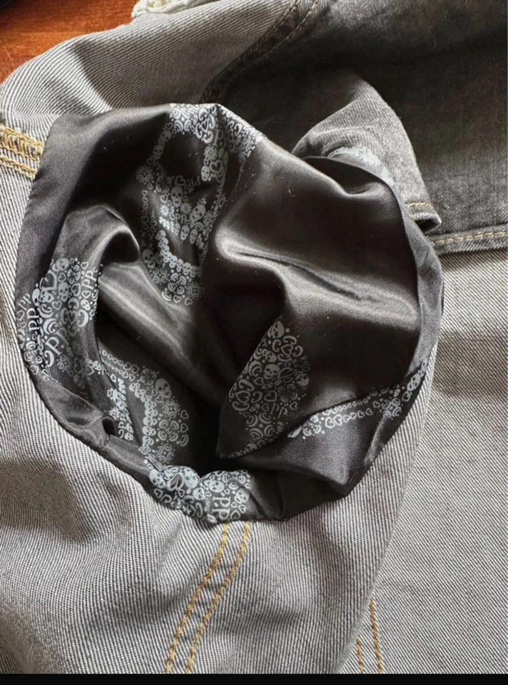 PHILIPP PLEIN Air Force Plein Denim Hoodie Leather Jacket S – Limited Edition – Foto 4 de 4