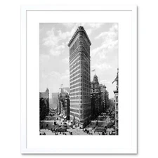 Flat Iron Building Ny 1903 Vintage History Old BW Framed Wall Art Print