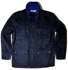 Tommy Hilfiger Men's Jacket, Mid-Length, Navy, Hidden Rain Hood Men Size: XL
