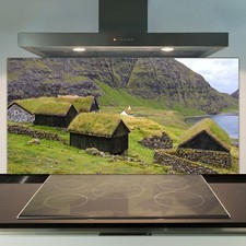 Glass Kitchen Splashback Tile Cooker Panel 100x50 Scandinavian House Landscape