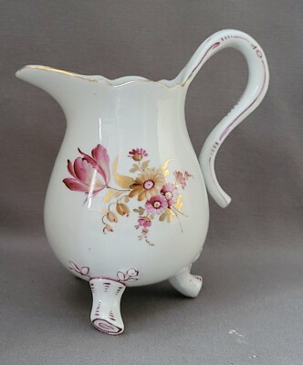CONTINENTAL VON SHIERHOLZ PLAUE GERMANY PUCE & GOLD BLUMEN SAHNEKÄNNCHEN UM 1907-27