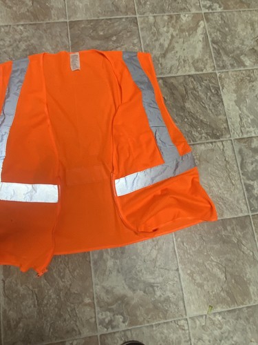 Orange Safety Reflective Vest Walls Work Wear Materials Class 2 Men Size XL - Picture 2 of 5