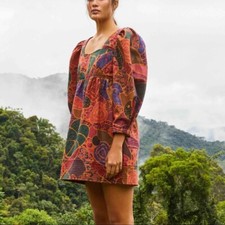 Farm Rio Hidden Animals Print & Mini Length Fleece Dress Large MSRP $215