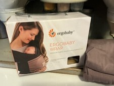 NEW Ergobaby Wrap Newborns Infants 6.6-31 Pounds - Black/Taupe With Box