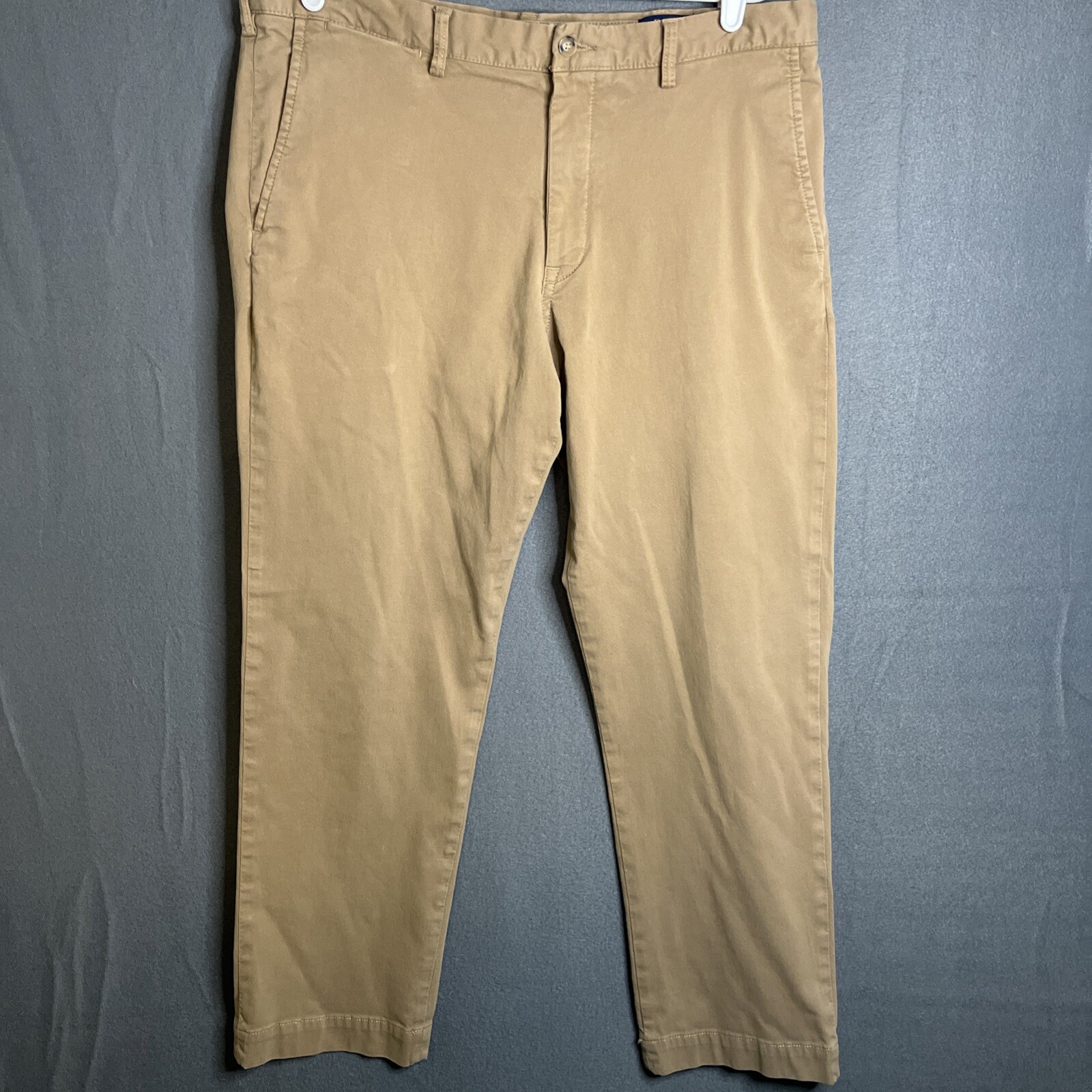 POLO RALPH LAUREN STRETCH STRAIGHT FIT CHINO PANTS TAN KHAKI MENS 36X30 EUC