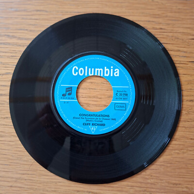 Vinyl 7'' Single - CLIFF RICHARD - Congratulations - VG