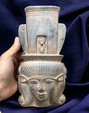 Rare Egyptian Palette Ancient Antiques Goddess Hathor of Protector Pharaonic BC