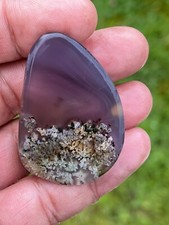 Natural purple plume agate cabochone, 100% natural.