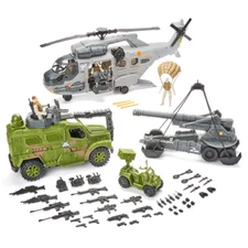 Military Giant Copter Play Set Children Kids Fun Gift In/Outdoor Toys 57 Pieces