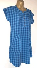 Mantaray Tunic Dress Sz 10 Summer Blue Checked Excellent! 