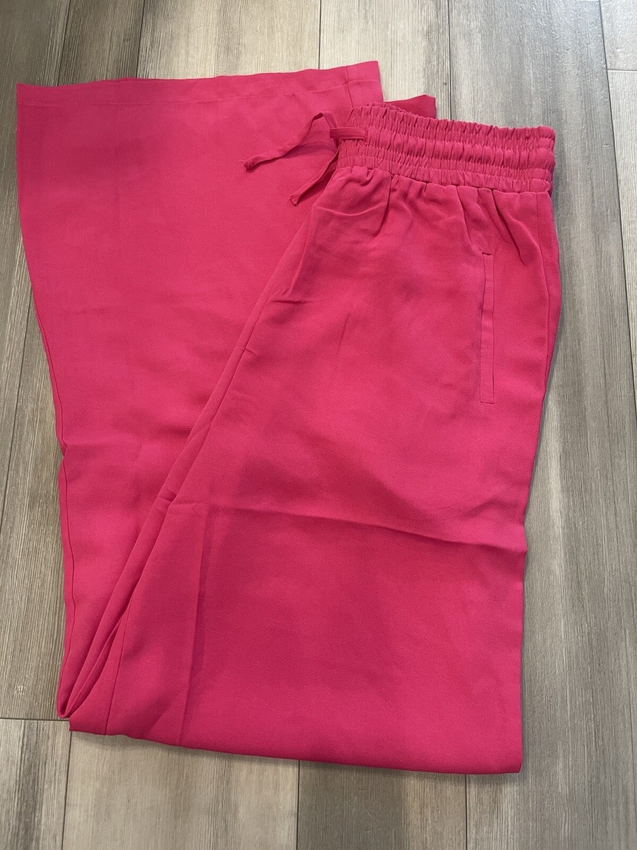 On My Heart Fuchsia Pink Wide Leg Pants Size Large | eBay