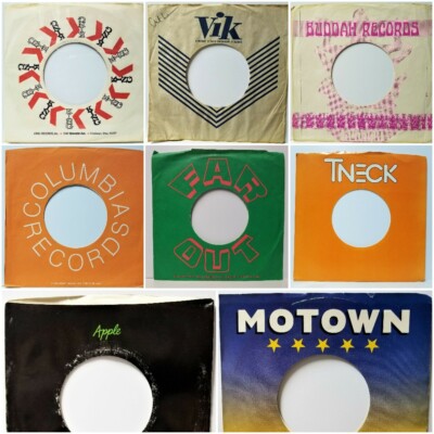 Original Company Sleeves for Dj 7'' 45rpm Vinyl Records 60's 70's 80's Factory 45