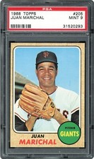 1968 Topps Baseball #205 Juan Marichal SF Giants HOF PSA 9 MINT! SHARP!!