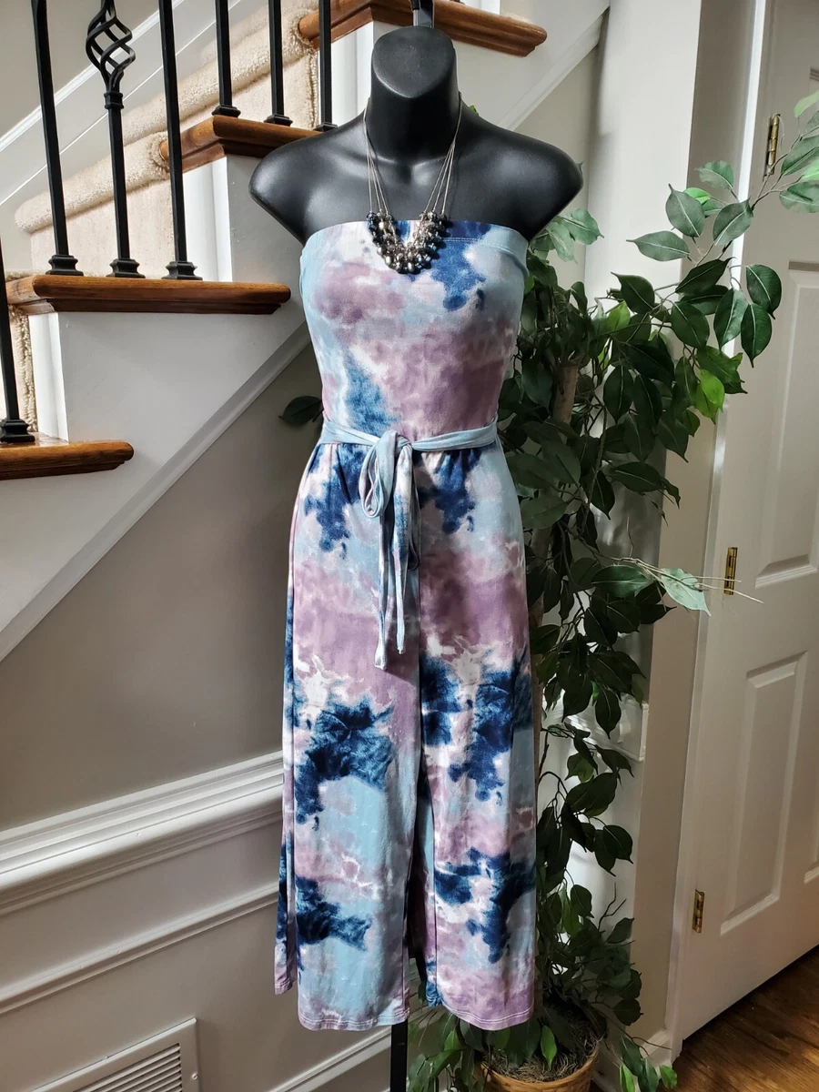 Tie dye off online the shoulder jumpsuit