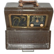 Vintage Admiral 6p32-6e1n Portable Radio Palm Trees  UNTESTED   