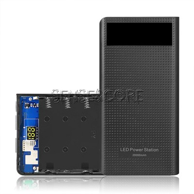 Portable Power Bank Case Charging Box Digital Micro Type-C For 7x18650 Battery