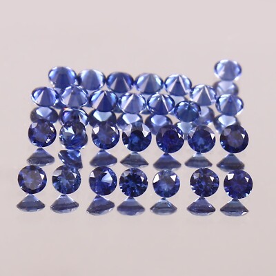2x2MMNatural Ceylon Royal Blue Sapphire Calibrated Round Loose Cut Gems Lot 6Pcs