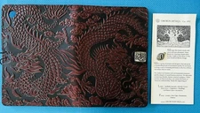 Red Oberon Design Cloud Dragon ~Hand Made Embossed Leather Mini Tablet Cover NEW