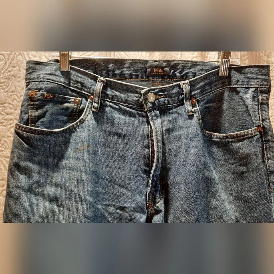 Pantalones de mezclilla Polo Ralph Lauren para hombre 34x34 The Classic Fit azul preppy clásicos Foto 3 de 4