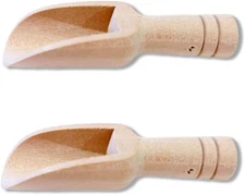 2pcs Mini Wooden Spoons，Mini Bamboo Spoons for Bath Salts, tea Natural color 