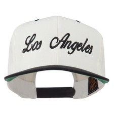 Los Angeles Embroidered Snapback Cap - Natural Black OSFM