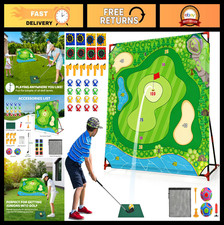 Golf Chipping Game for Kids - 54" Target Mat, 16 Sticky Balls, 8 Bean Bags, Outd
