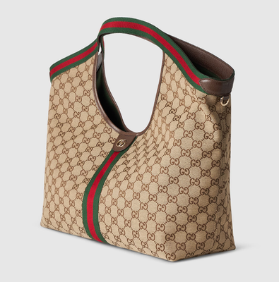 GUCCI Giglio GG Logo Denim Monogram Large Tote Bag Japan New 2025