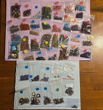 LARGE LOT PRE-OWEND ASSORTED SEED BEAD, SPECIALY BEADS, FINDINGS, AND MORE