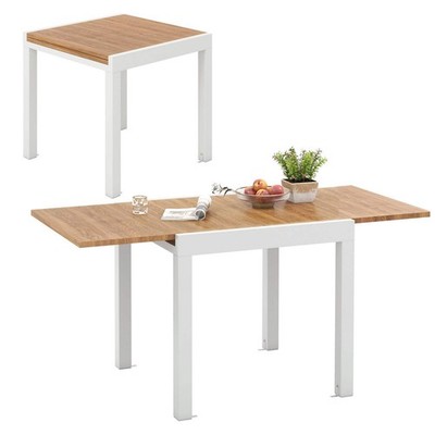 Terrassen Esstisch ausziehbar rechteckig Aluminium Esstisch für 4-6 Personen-N