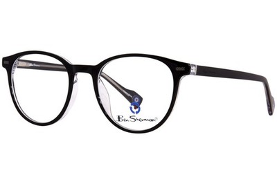 Ben Sherman York C01 Eyeglasses Men's Black Crystal Full Rim Oval Shape 51mm