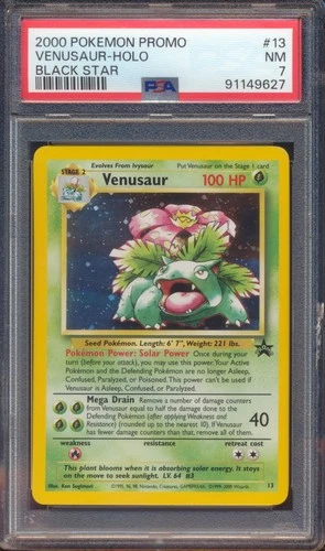 2000 POKEMON PROMO VENUSAUR #13 HOLO BLACK STAR PSA 7!