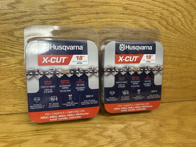 (2) Husqvarna SP33G 18" Chainsaw Chain, 325" Pitch, 050" Gauge - 581643603