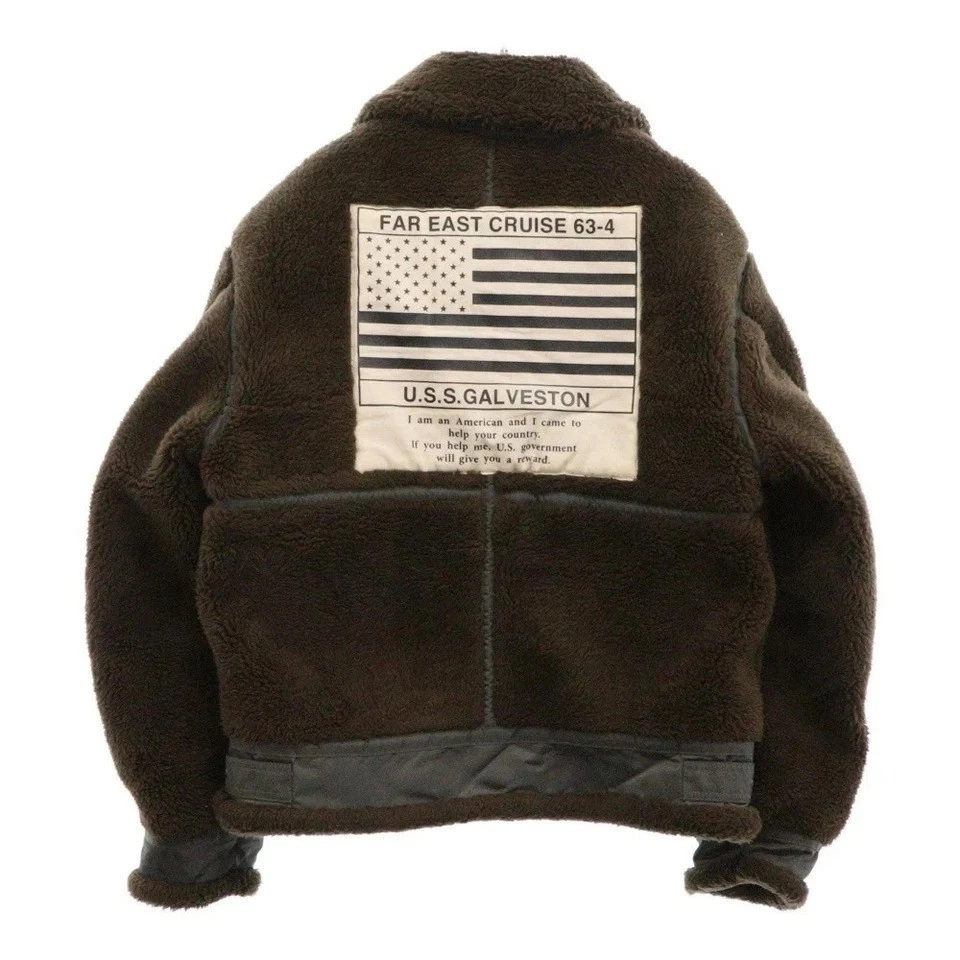 NUEVO Para Hombres Avirex Retro Chaqueta de Bombardero Imitación Piel de Oveja Vuelo Militar Abrigo Chaleco Foto 2 de 4