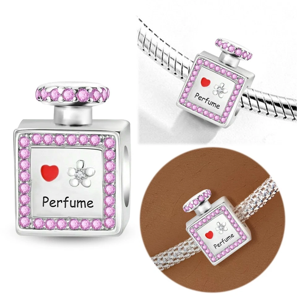 Dije de perfume de plata esterlina S925 cuentas apto para pulseras hágalo usted mismo joyería mujeres Foto 3 de 4