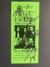 FATES WARNING 2012 Biglietto d'ingresso firmato di persona 7x15 autografo