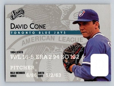 1995 Studio #33 David Cone Toronto Blue Jays Mets Yankees