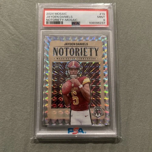 2024 Panini Mosaic Notoriety 19 Jayden Daniels Silver Mosaic PSA 9 Mint