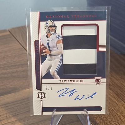 2021 National Treasures collegiate Zach Wilson Rookie Patch Auto RPA /8