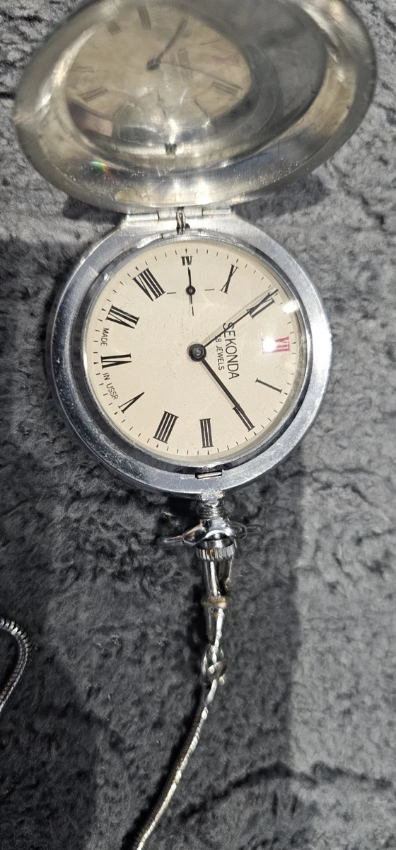 Reloj Bolsillo Vintage Sekonda 18 Joyas 3602 URSS Funcionando 993035