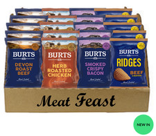 Box of Burts Crisps - Meat Feast Flavours 20 x 40g Bags  5 of Each Flavour