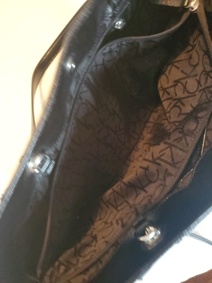 Calvin Klein black purse leather with silver hardware | eBay