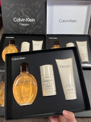 OBSESSION by CALVIN KLEIN | Men's 3 Pcs Gift Set: 4.2 EDT+After Shave Balsam+Deo