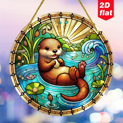#ad Water Otter Acrylic Window Ornament Boho Style Hanging Bedroom Classroom Decor $11.64