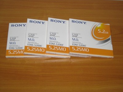 4x Sony EDM-5200C rewritable MO-Disk 5.2GB 5,25'' Datenträger Speichermedium NEU