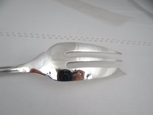 CHRISTOFLE MAROT Silver Plated Serving Fork - 10.04" New- Fourchette à Servir - Picture 9 of 11