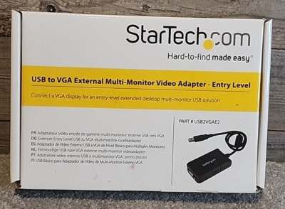 StarTech USB to VGA Multi-Monitor External Video Adapter USB2VGAE2 NEW OPEN BOX