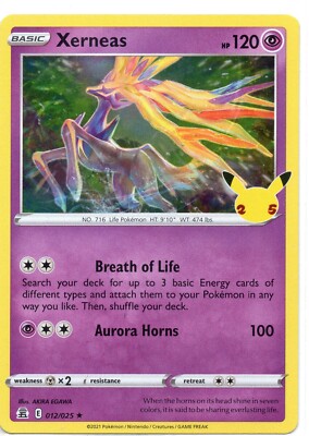 Pokemon Card XERNEAS Rare Holo 012/025 Celebrations Anniversary NEW NM/M |  eBay