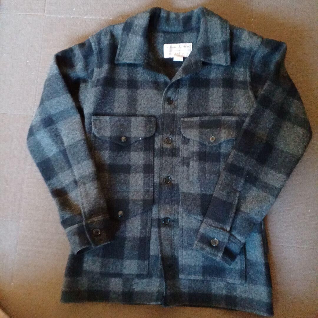 FILSON Mackinaw Cruiser Jacket Gray Check Wool Size 38 Used FILSON Mackinaw Cruiser Jacket Gray Check Wool Size 38 Used