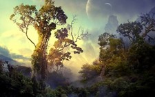 Landscape forest fantasy art nature trees Custom Gaming Mat Desk